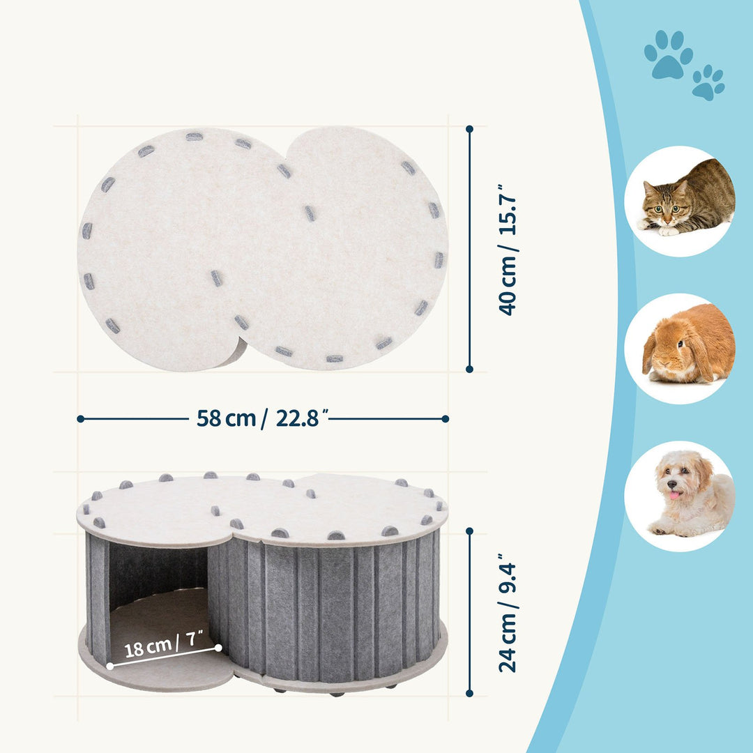 Large Cat Tunnel Bed Felt Cat Nest Detachable Cat Hideaway Nap Rest Bed Cat Cave House Pet Playing Tunnel Image 8