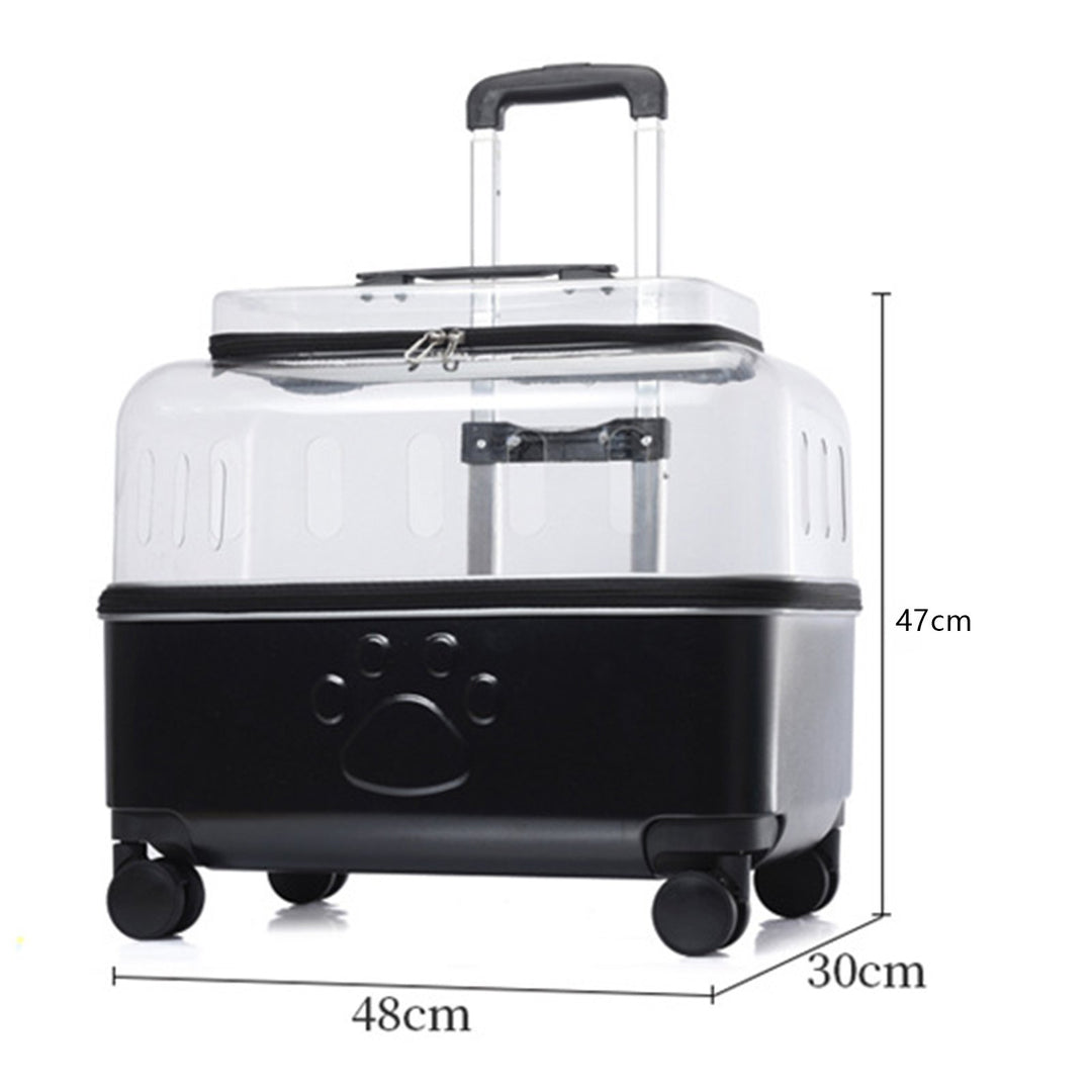 Cat Carrier with Wheels Transparent Pet Carrier Cat Trolley Case with Breathable Holes Large Space Cat Backpack for Image 8