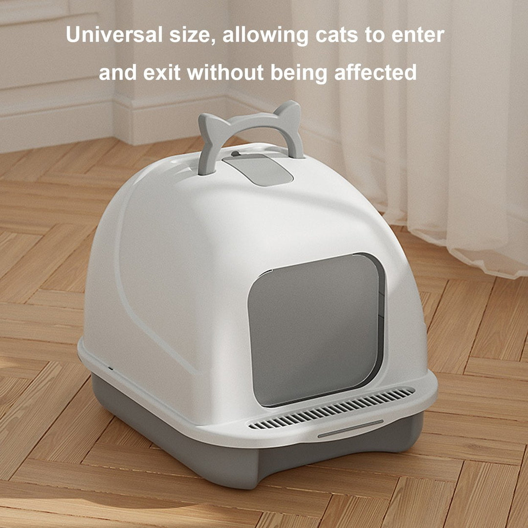 Large Cat Litter Box with Lid Closed Kitten Litter Pan with Litter Scoop Cat Enclosed Toilet Spacious Interior Pet Image 7