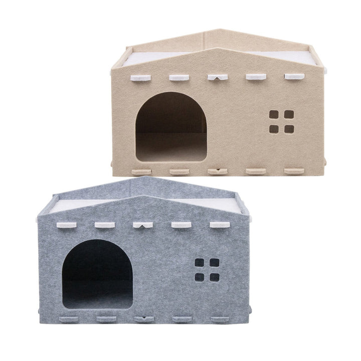 Cat Bed Large Cat Cave Nest Pet House Felt Cat Play Rest Space Pet Condo Hideaway Cube 2-in-1 Scratching Board Cat Bed Image 8