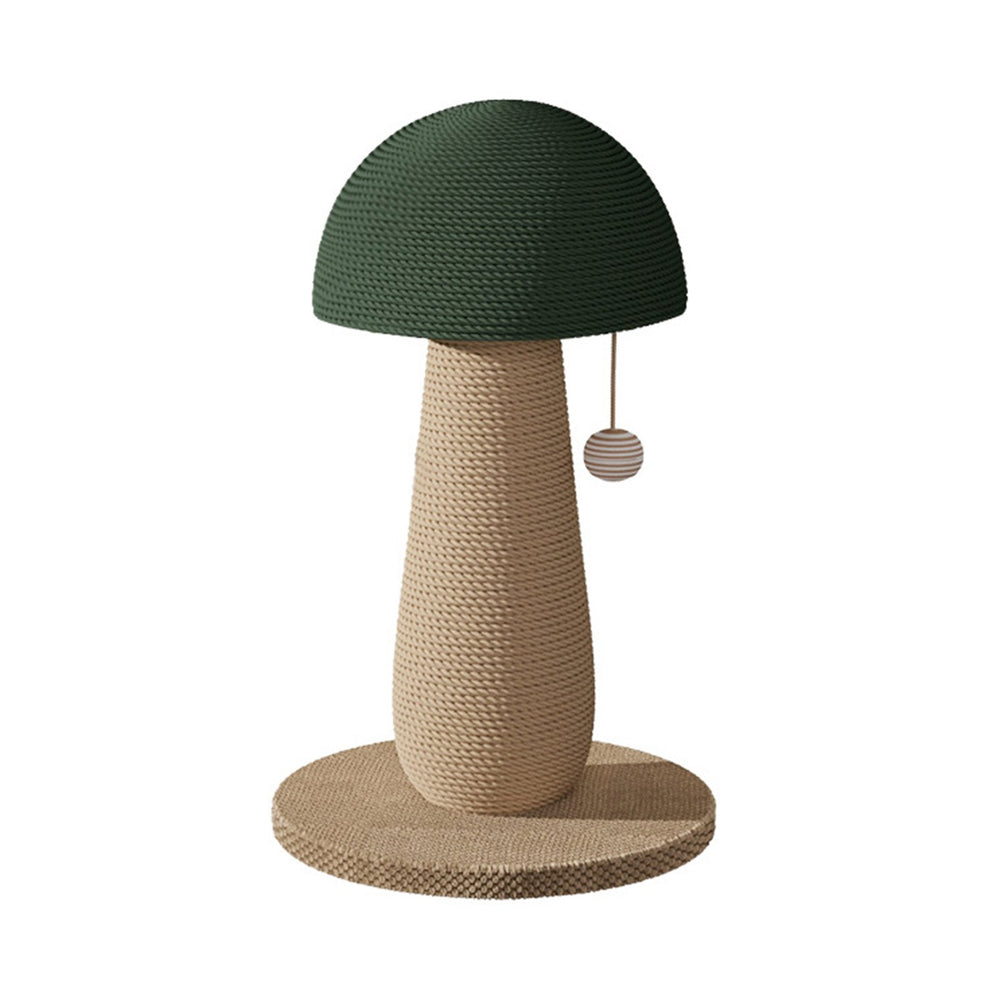 Cat Scratching Post Mushroom Tall Cat Scratcher with Interactive Ball Toy Natural Sisal Cat Claw Scratcher for Kittens Image 2