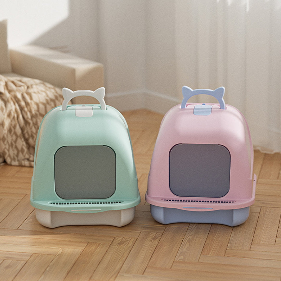 Large Cat Litter Box with Lid Closed Kitten Litter Pan with Litter Scoop Cat Enclosed Toilet Spacious Interior Pet Image 12