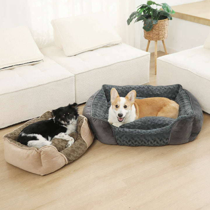 Rectangle Pet Bed Machine Washable Pet Sleeping Sofa with Removable Cushion All Seasons Non-Slip Bottom Pet Bed for Cats Image 6