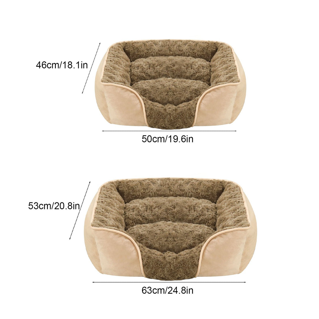 Rectangle Pet Bed Machine Washable Pet Sleeping Sofa with Removable Cushion All Seasons Non-Slip Bottom Pet Bed for Cats Image 7