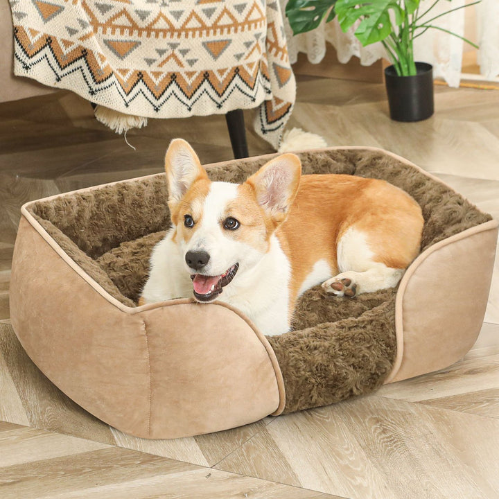 Rectangle Pet Bed Machine Washable Pet Sleeping Sofa with Removable Cushion All Seasons Non-Slip Bottom Pet Bed for Cats Image 8