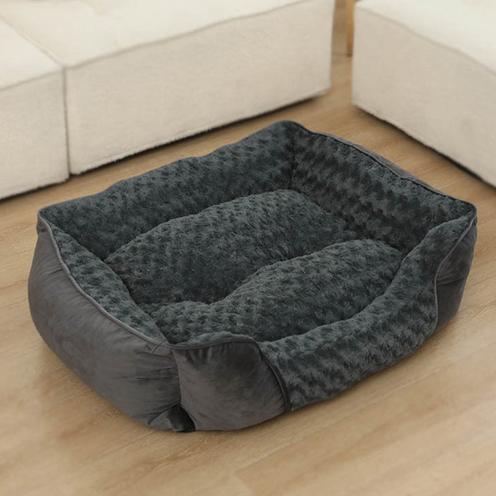 Rectangle Pet Bed Machine Washable Pet Sleeping Sofa with Removable Cushion All Seasons Non-Slip Bottom Pet Bed for Cats Image 9