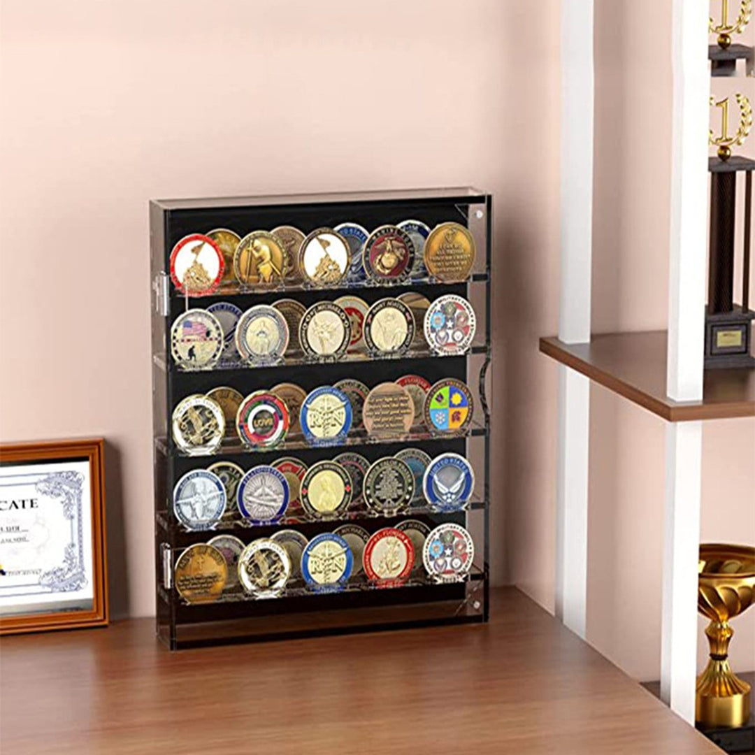 Acrylic Coin Display Box 5 Layers Large Capacity Challenge Coin Showcase Holder Clear Coin Badge Medal Display Image 1