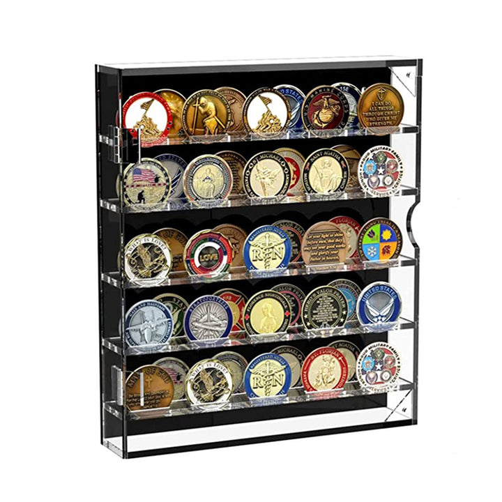 Acrylic Coin Display Box 5 Layers Large Capacity Challenge Coin Showcase Holder Clear Coin Badge Medal Display Image 4