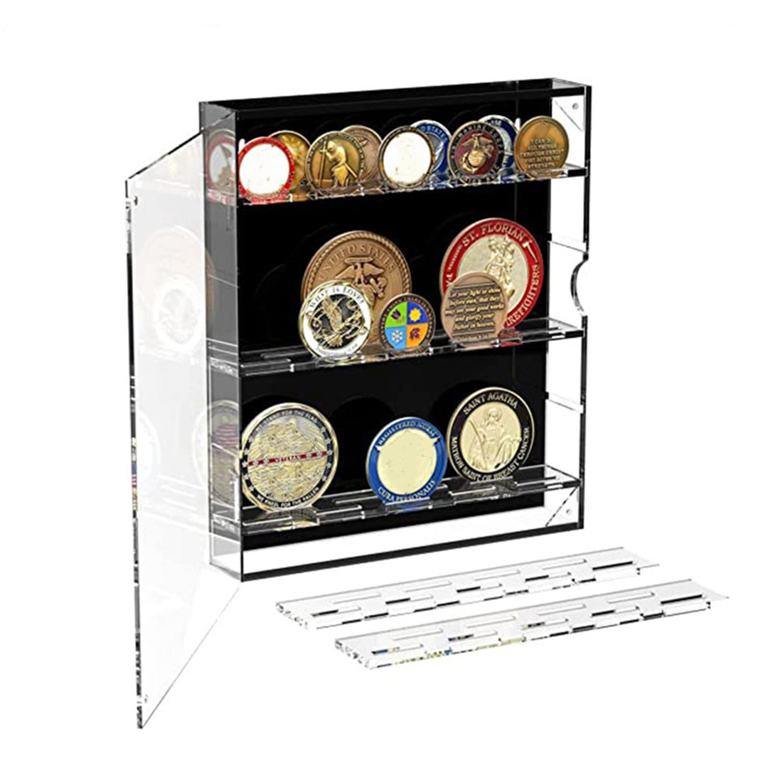 Acrylic Coin Display Box 5 Layers Large Capacity Challenge Coin Showcase Holder Clear Coin Badge Medal Display Image 7