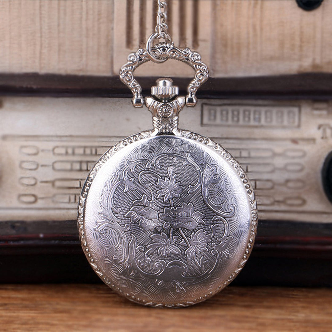 Pocket Watch Steam Train Locomotive Alloy Quartz Movement Chain Necklace Watch for Collection Image 12