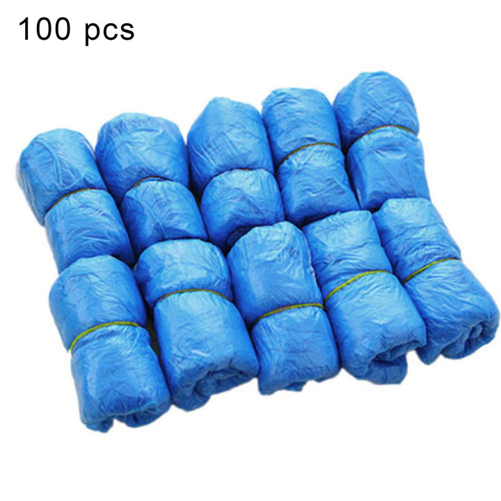 100Pcs Non-Slip Plastic Disposable Shoe Covers Cleaning Protective Overshoes for Hotel Image 6