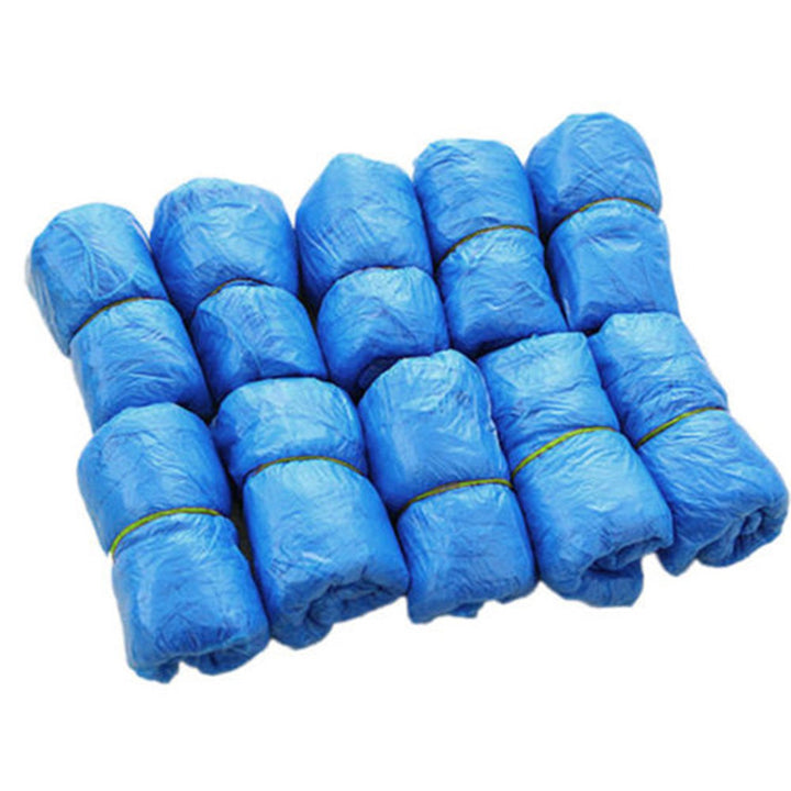 100Pcs Non-Slip Plastic Disposable Shoe Covers Cleaning Protective Overshoes for Hotel Image 9