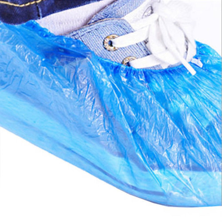 100Pcs Non-Slip Plastic Disposable Shoe Covers Cleaning Protective Overshoes for Hotel Image 12