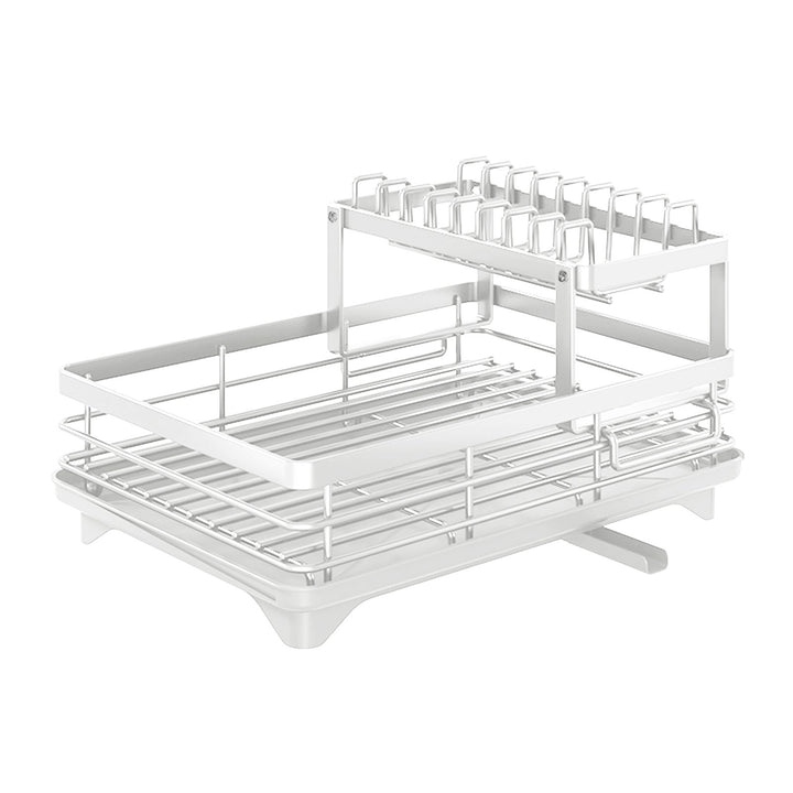 Double Layer Storage Rack Kitchen Counter Drainer Strong Load-bearing Dish Drying Rack with Anti-Rust Coating 2 Tier Image 4