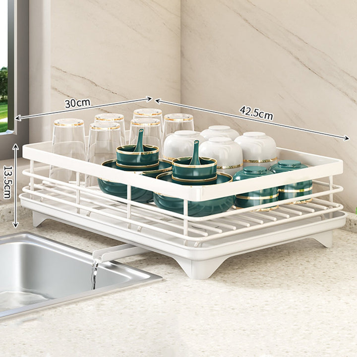 Double Layer Storage Rack Kitchen Counter Drainer Strong Load-bearing Dish Drying Rack with Anti-Rust Coating 2 Tier Image 10