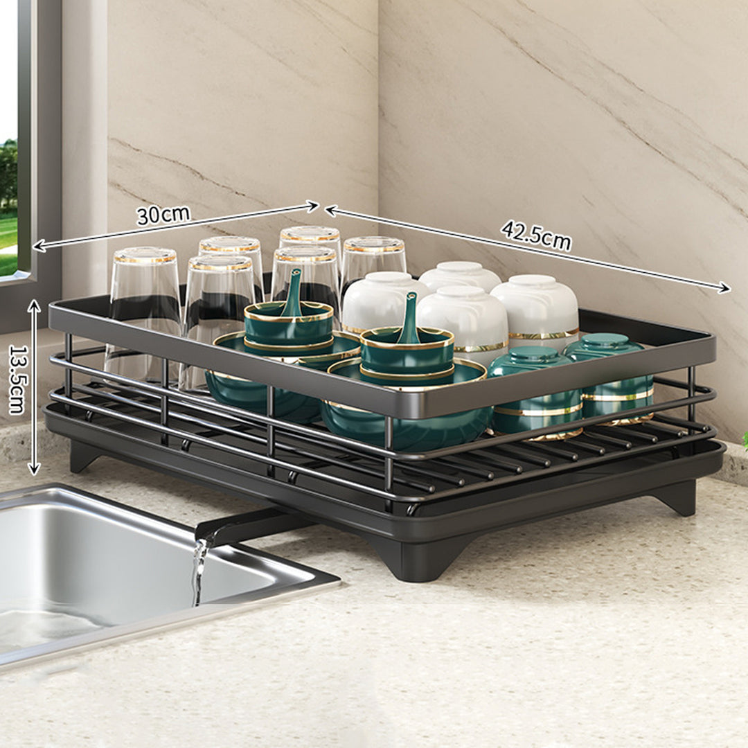 Double Layer Storage Rack Kitchen Counter Drainer Strong Load-bearing Dish Drying Rack with Anti-Rust Coating 2 Tier Image 11