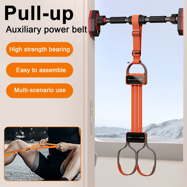 Pull-Up Assistance Band with Digital Counter Elastic Heavy Duty Home Gym Workout Strength Training Horizontal Bar Image 8