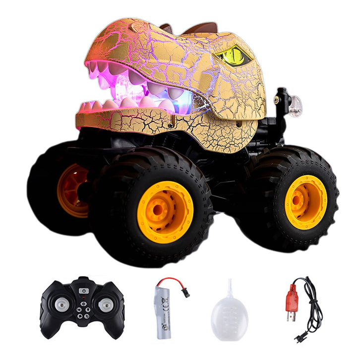 2.4GHz Remote Control Dinosaur Car Toy Light-up Spraying Truck 360 Degrees Rotating RC Stunt Car Crawler Vehicle Image 3