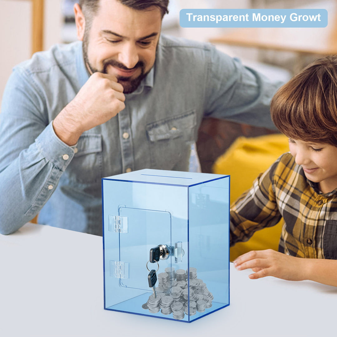 Clear Acrylic Piggy Bank with Key Kids Adults Money Saving Box Large Capacity Openable Transparent Savings Jar Coin Cash Image 7