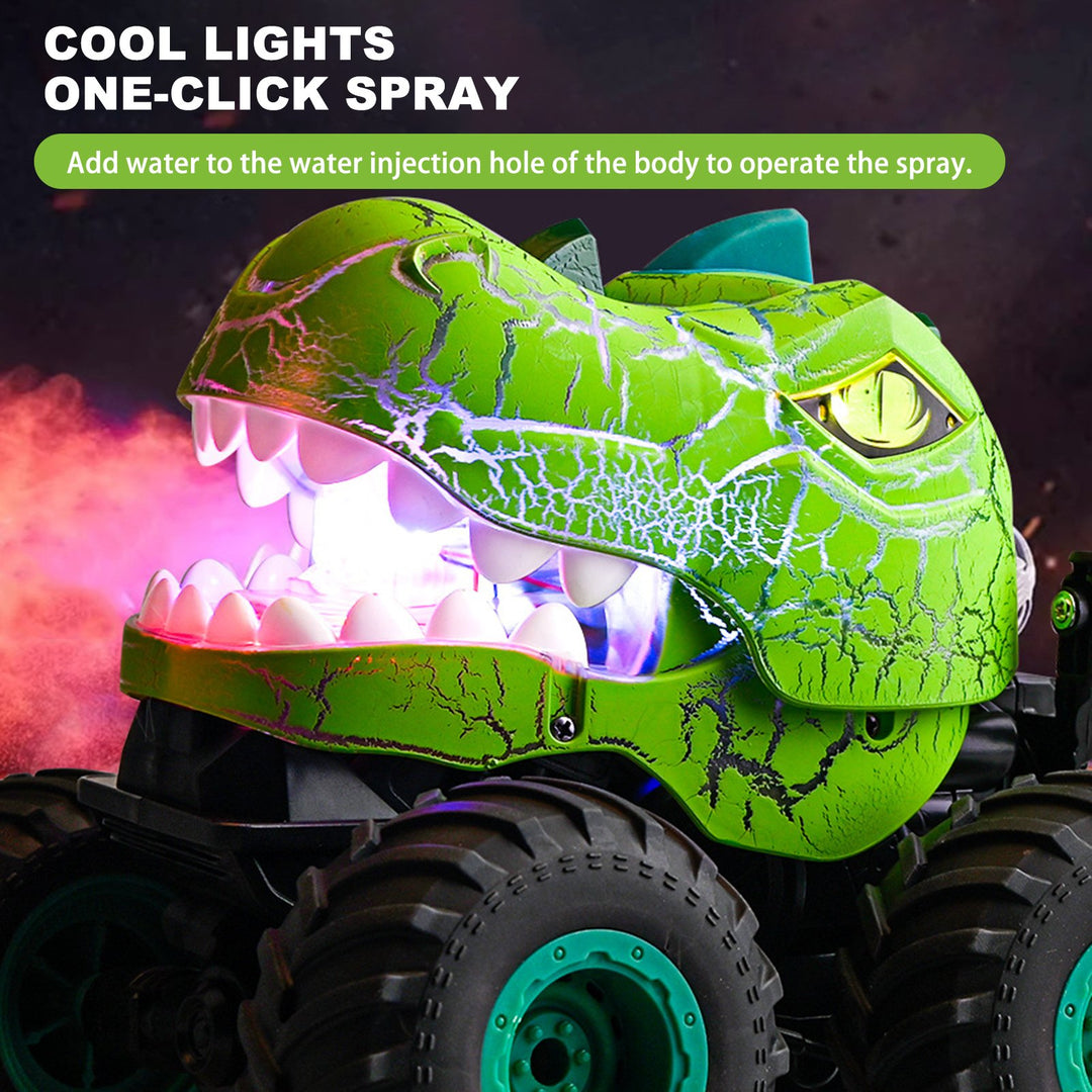 2.4GHz Remote Control Dinosaur Car Toy Light-up Spraying Truck 360 Degrees Rotating RC Stunt Car Crawler Vehicle Image 6