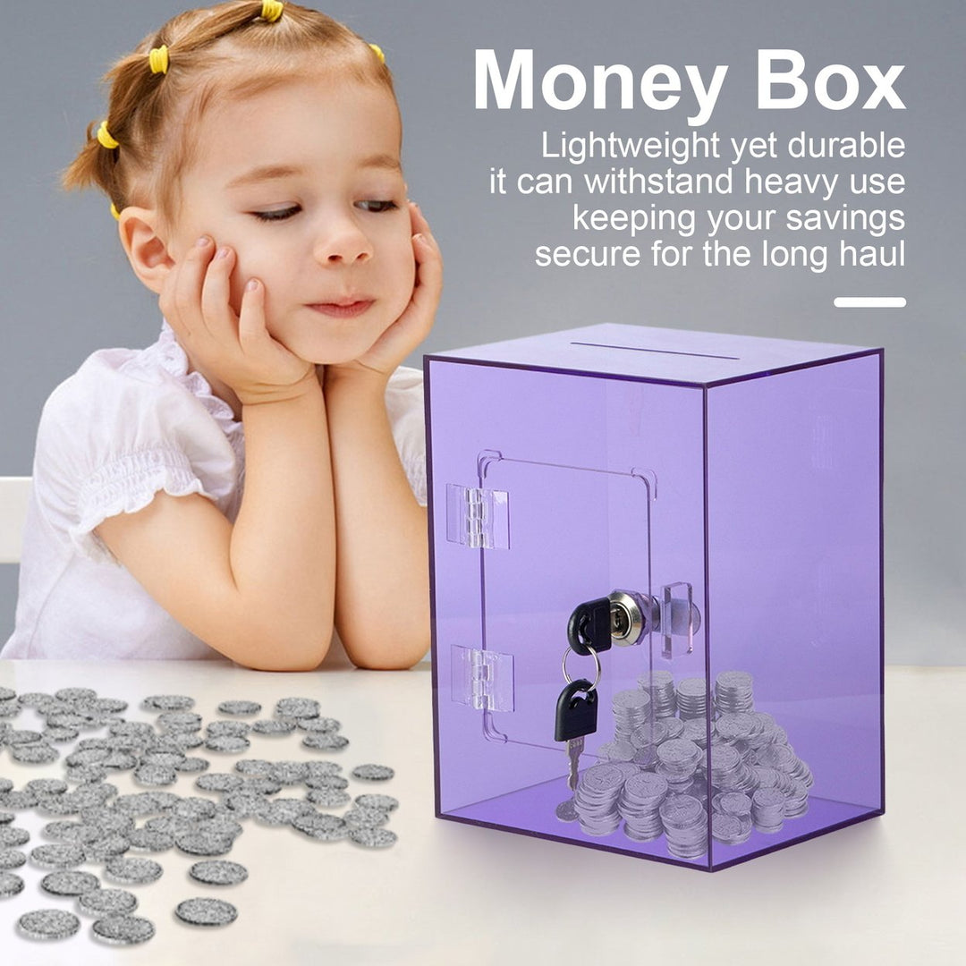 Clear Acrylic Piggy Bank with Key Kids Adults Money Saving Box Large Capacity Openable Transparent Savings Jar Coin Cash Image 12