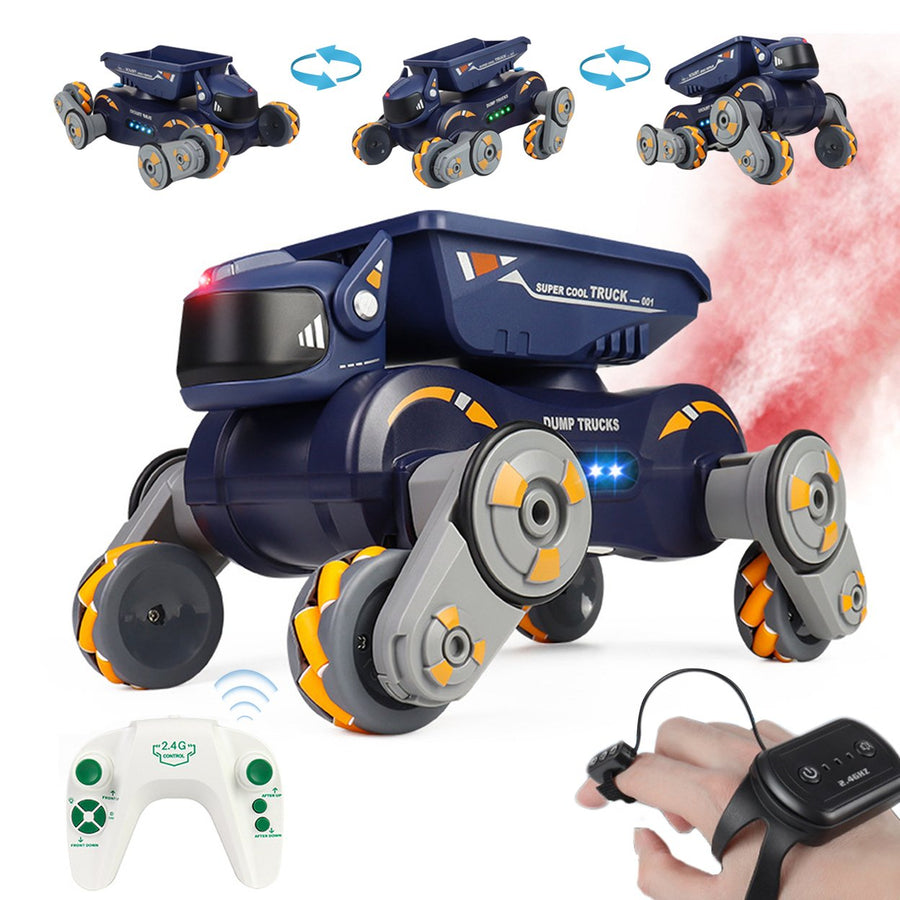 2.4GHz Remote Control Car with Light Music Spraying Gesture Sensing Robot Dog Toy Electric RC Stunt Car Crawler Vehicle Image 1