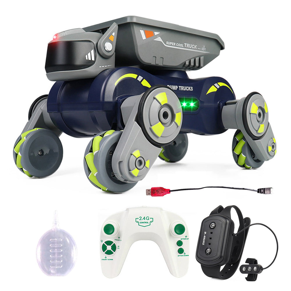 2.4GHz Remote Control Car with Light Music Spraying Gesture Sensing Robot Dog Toy Electric RC Stunt Car Crawler Vehicle Image 2