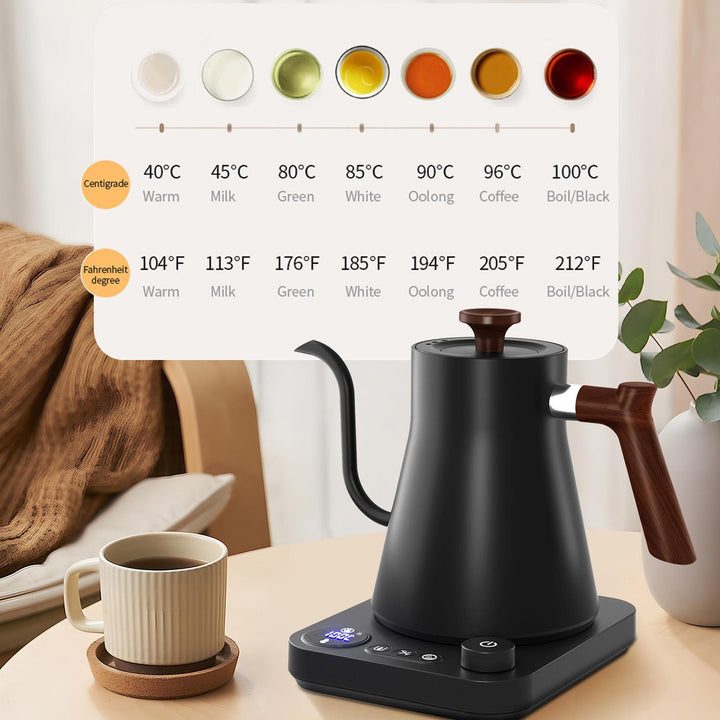 Smart Electric Kettle with Memory Function Gooseneck Design Auto Shut-Off Real-Time Temp Control Hot Water Boiler Quick Image 8