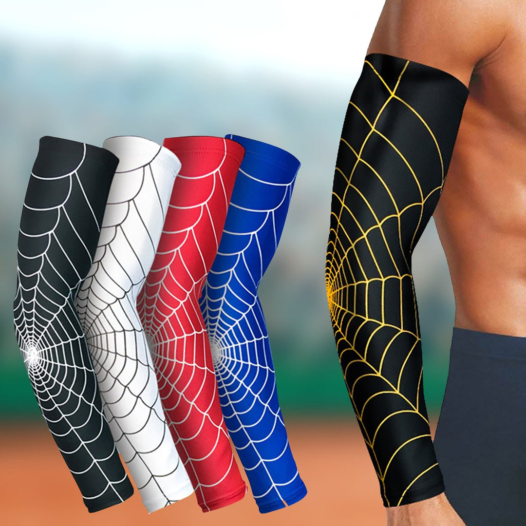 Athletic Sleeves Spider Web Pattern Breath Ability Arm Protector Arm Sleeves UV Protection for Protection Image 1