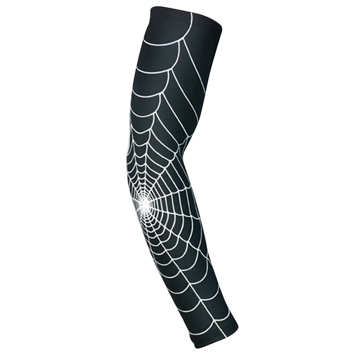 Athletic Sleeves Spider Web Pattern Breath Ability Arm Protector Arm Sleeves UV Protection for Protection Image 3