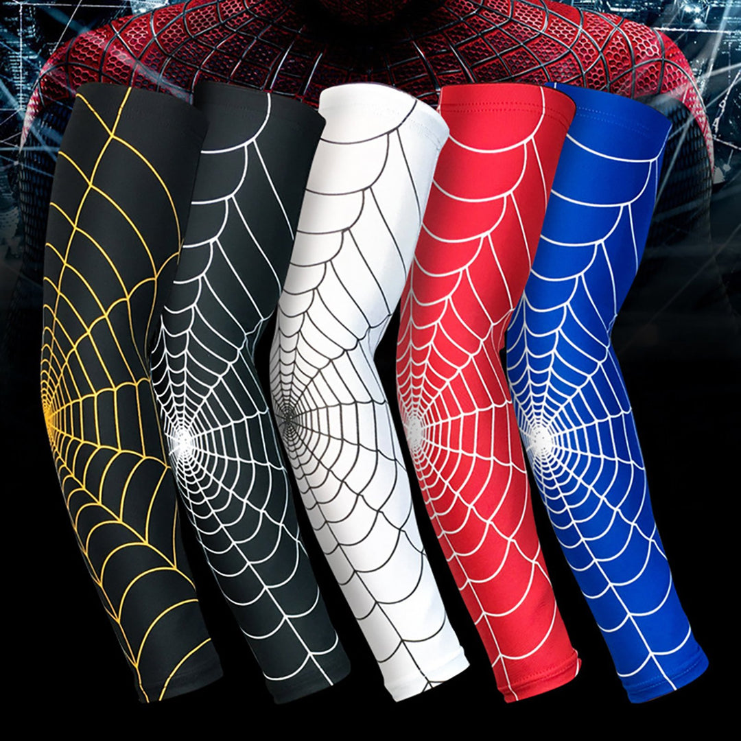 Athletic Sleeves Spider Web Pattern Breath Ability Arm Protector Arm Sleeves UV Protection for Protection Image 4