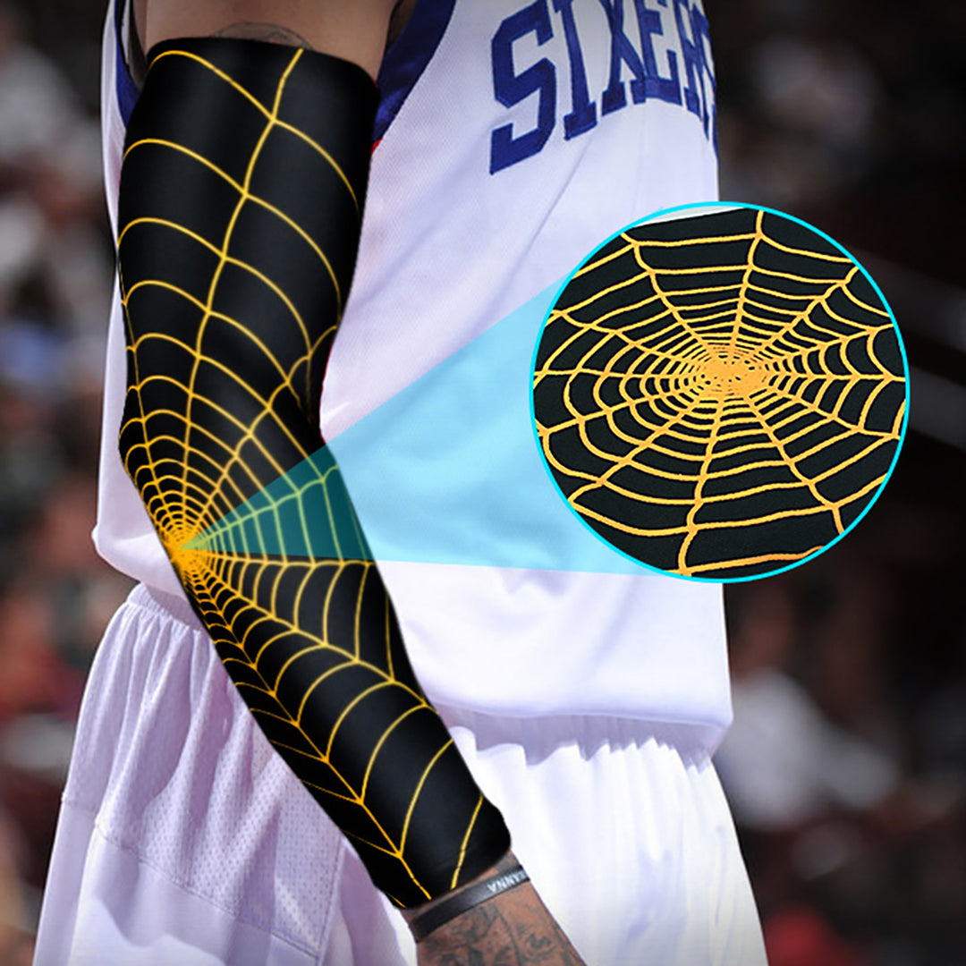 Athletic Sleeves Spider Web Pattern Breath Ability Arm Protector Arm Sleeves UV Protection for Protection Image 6