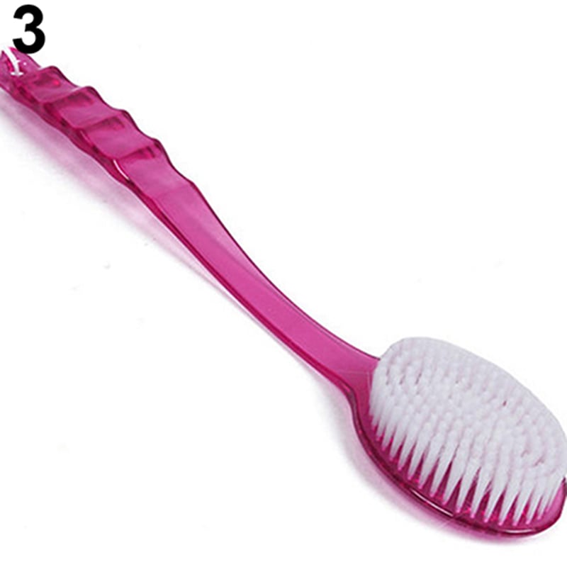 Long Handled Body Bath Shower Back Brush Scrubber Massager Skin Cleaning Tool Image 2