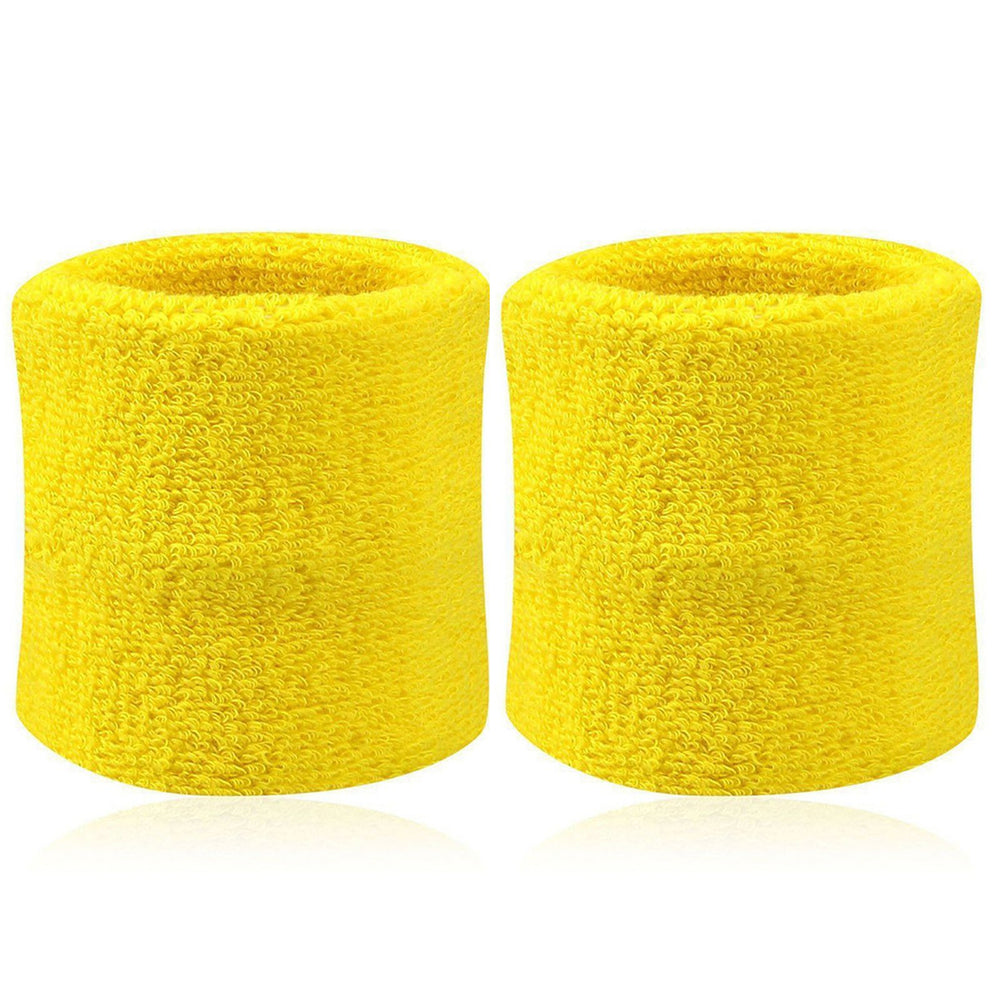 2Pcs Sports Wristband Solid Color Absorbent Cotton Breathable Quick Dry Sweatband for Tennis Image 2