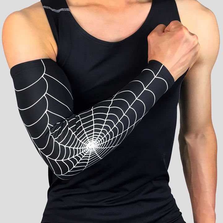 Athletic Sleeves Spider Web Pattern Breath Ability Arm Protector Arm Sleeves UV Protection for Protection Image 8