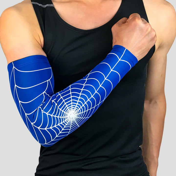 Athletic Sleeves Spider Web Pattern Breath Ability Arm Protector Arm Sleeves UV Protection for Protection Image 9