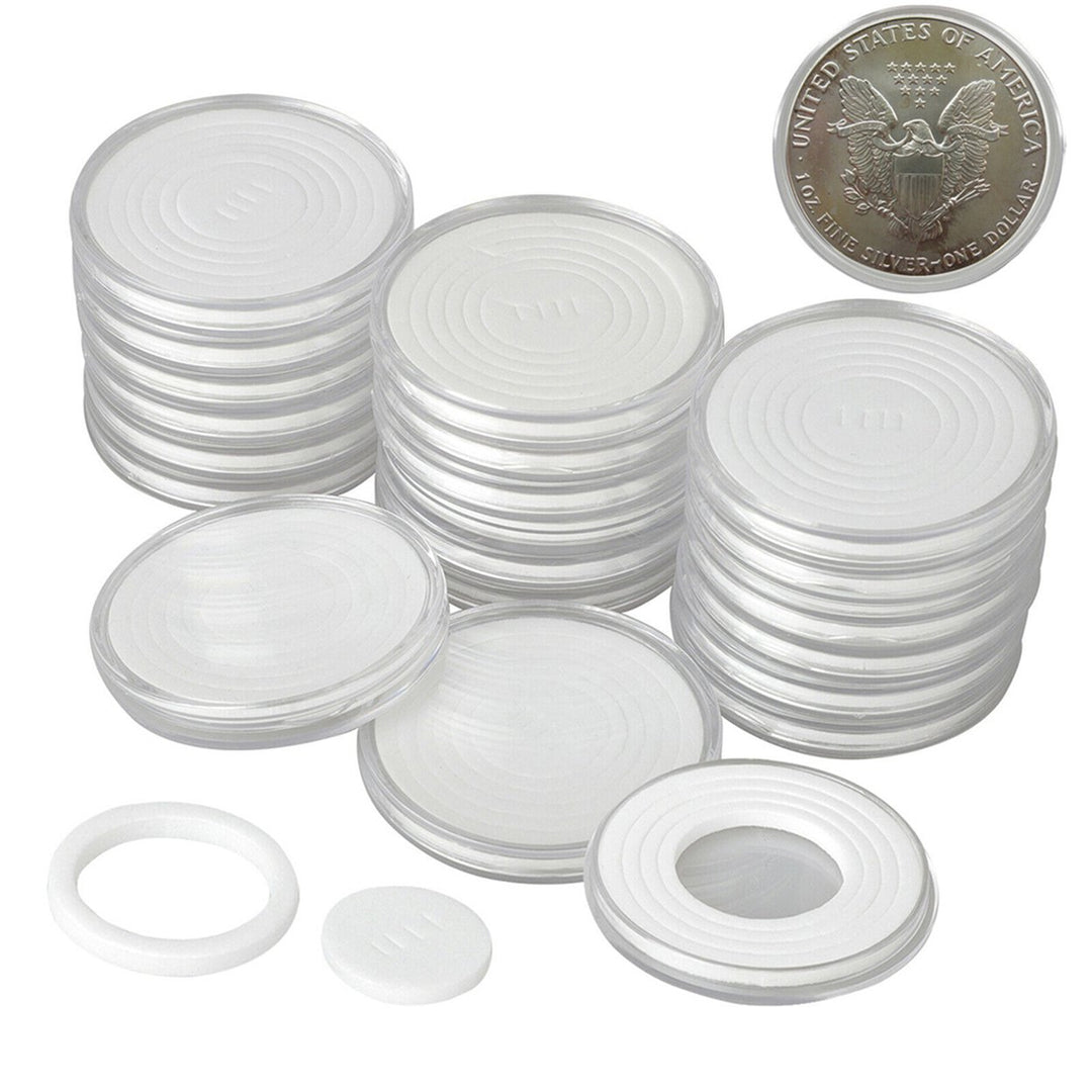 20 Sets 46mm Coin Holder Capsule Protector Collection Clear Coin Storage Box for Awards Ceremony Image 1