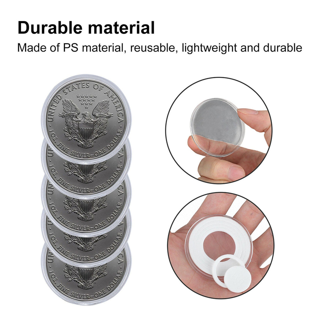 20 Sets 46mm Coin Holder Capsule Protector Collection Clear Coin Storage Box for Awards Ceremony Image 2