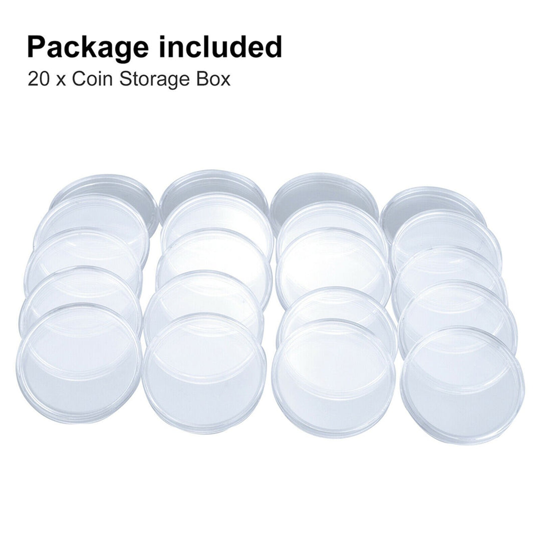 20 Sets 46mm Coin Holder Capsule Protector Collection Clear Coin Storage Box for Awards Ceremony Image 7