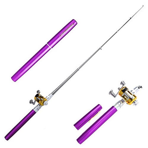 Mini Outdoor Pocket Fish Pen Shape Fishing Rod Aluminum Alloy Fishing Pole Image 8