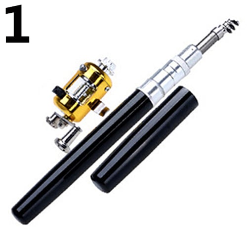 Mini Outdoor Pocket Fish Pen Shape Fishing Rod Aluminum Alloy Fishing Pole Image 12