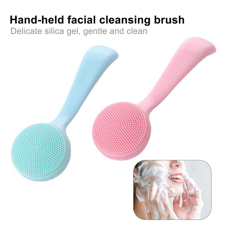 Facial Cleansing Brush Skin-friendly Blackhead Removing Handheld Gentle Exfoliating Facial Cleansing Brush for Girl Image 1