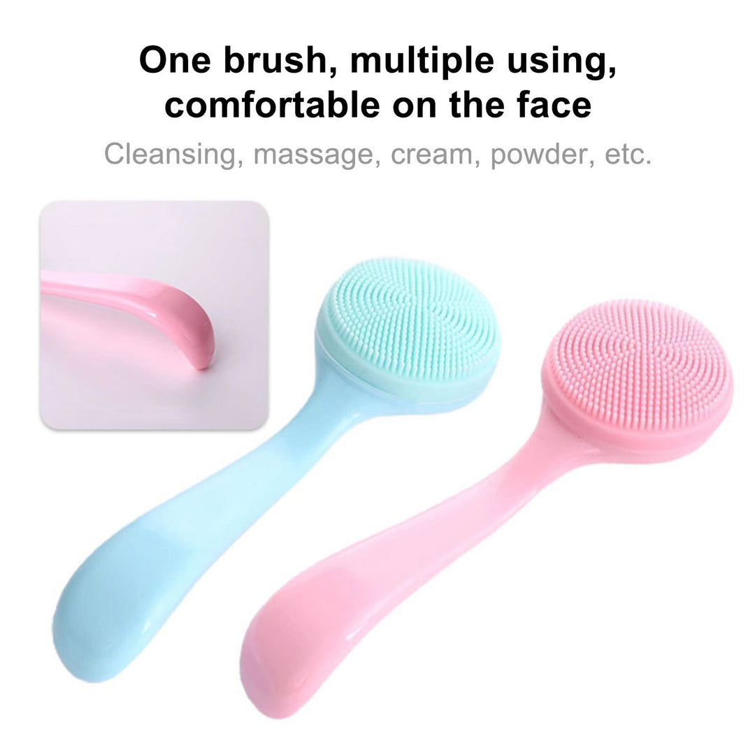 Facial Cleansing Brush Skin-friendly Blackhead Removing Handheld Gentle Exfoliating Facial Cleansing Brush for Girl Image 3