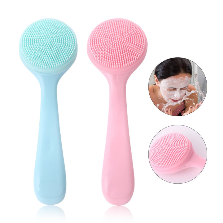 Facial Cleansing Brush Skin-friendly Blackhead Removing Handheld Gentle Exfoliating Facial Cleansing Brush for Girl Image 4