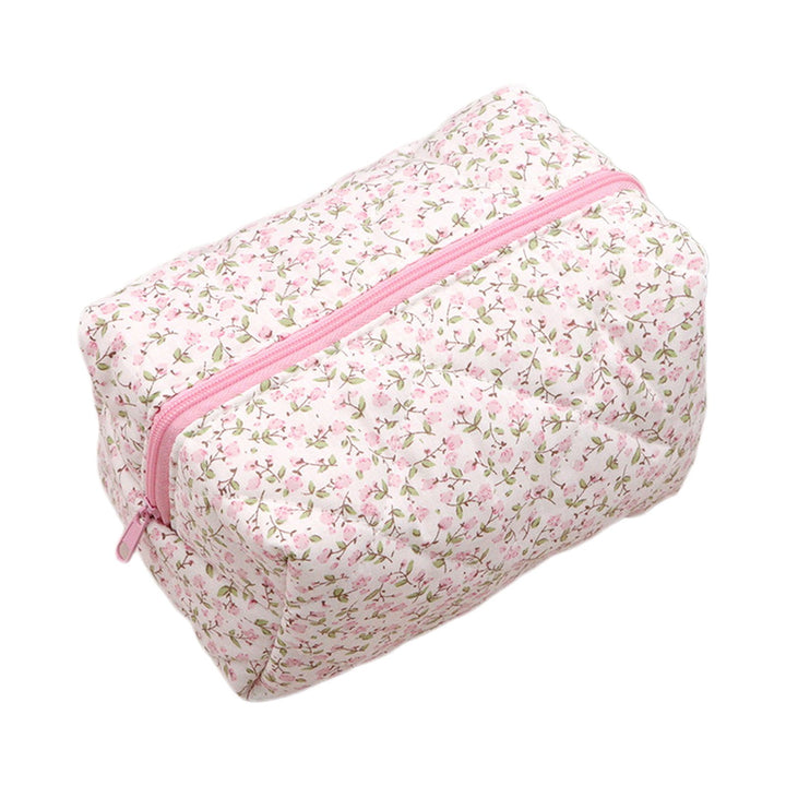 Floral Makeup Bag Large Capacity Zipper Portable Multifunction Women Girls Travel Lipstick Cosmetic Toiletry Organizer Image 4