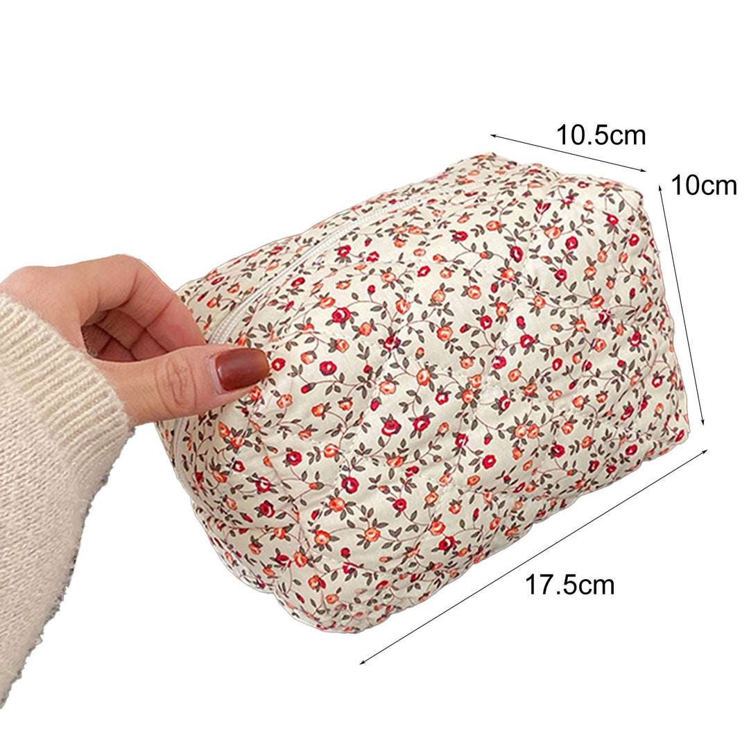 Floral Makeup Bag Large Capacity Zipper Portable Multifunction Women Girls Travel Lipstick Cosmetic Toiletry Organizer Image 10