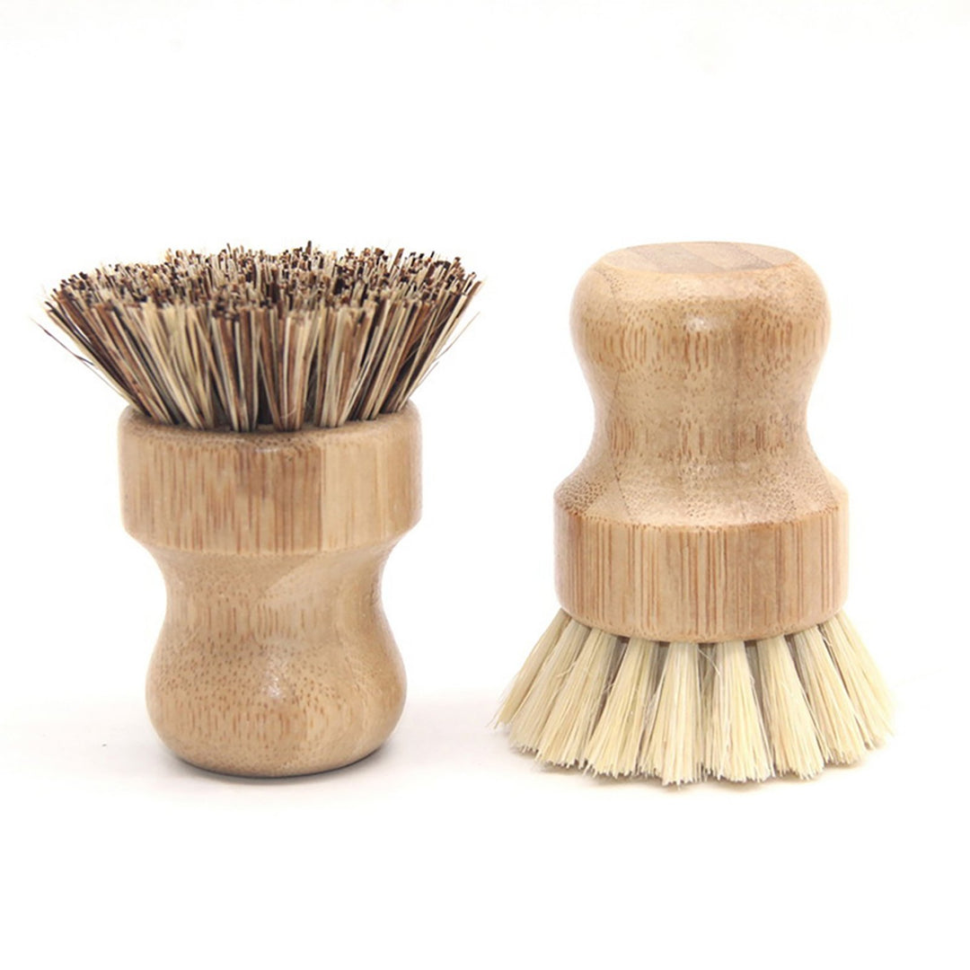 Dish Washing Brush Short Durable Bamboo Fiber Wooden Pot Brush for Home Image 9