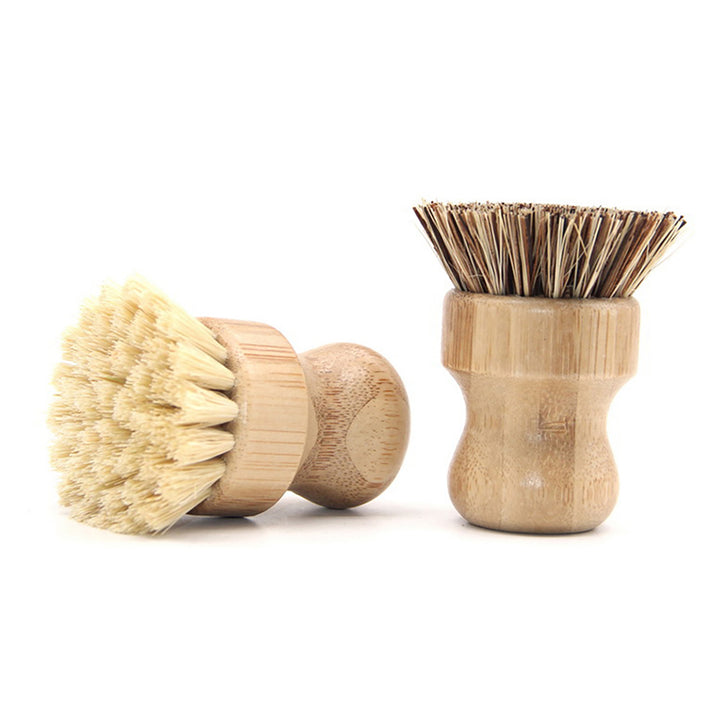 Dish Washing Brush Short Durable Bamboo Fiber Wooden Pot Brush for Home Image 10