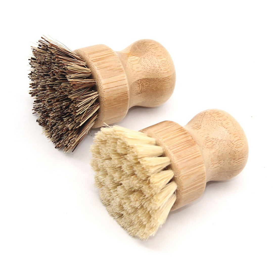 Dish Washing Brush Short Durable Bamboo Fiber Wooden Pot Brush for Home Image 11