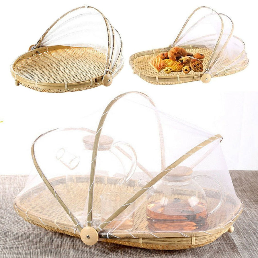 Picnic Basket with Cover Large Capacity Multifunctional Hand-Woven Storage Basket Outdoor Supplies Image 1